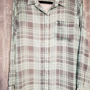 Sheer button up blouse with matching tank